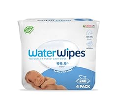 WaterWipes Original Plastic Free Baby Wipes, 240 wet wipes (4 packs), 99.9% Water Based Wet Wipes & Unscented for Sensitive…
