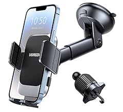 UGREEN Car Phone Holder Car Mount, [Upgraded 4-in-1 Dashboard/Air Vent/Windscreen], [One-button Release], Metal Hook Mobile…