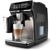 Philips Fully Automatic Espresso Machine Series 3300-6 Beverages, 1.8L Water Capacity, 1500W, LatteGo, SilentBrew, Coloured…