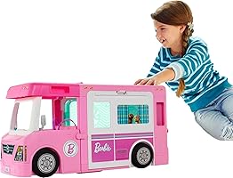 Barbie 3-in-1 DreamCamper Vehicle with Pool, Truck, Boat and 50 Accessories